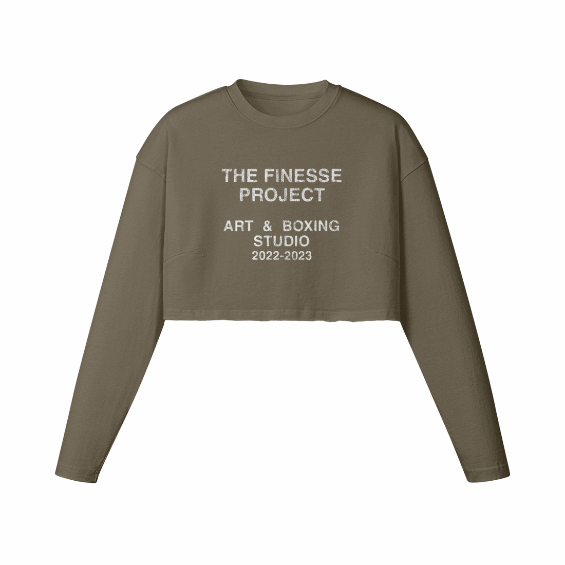 Women's Raw Hem Long Sleeve Crop Top - BOXINGFINESSE