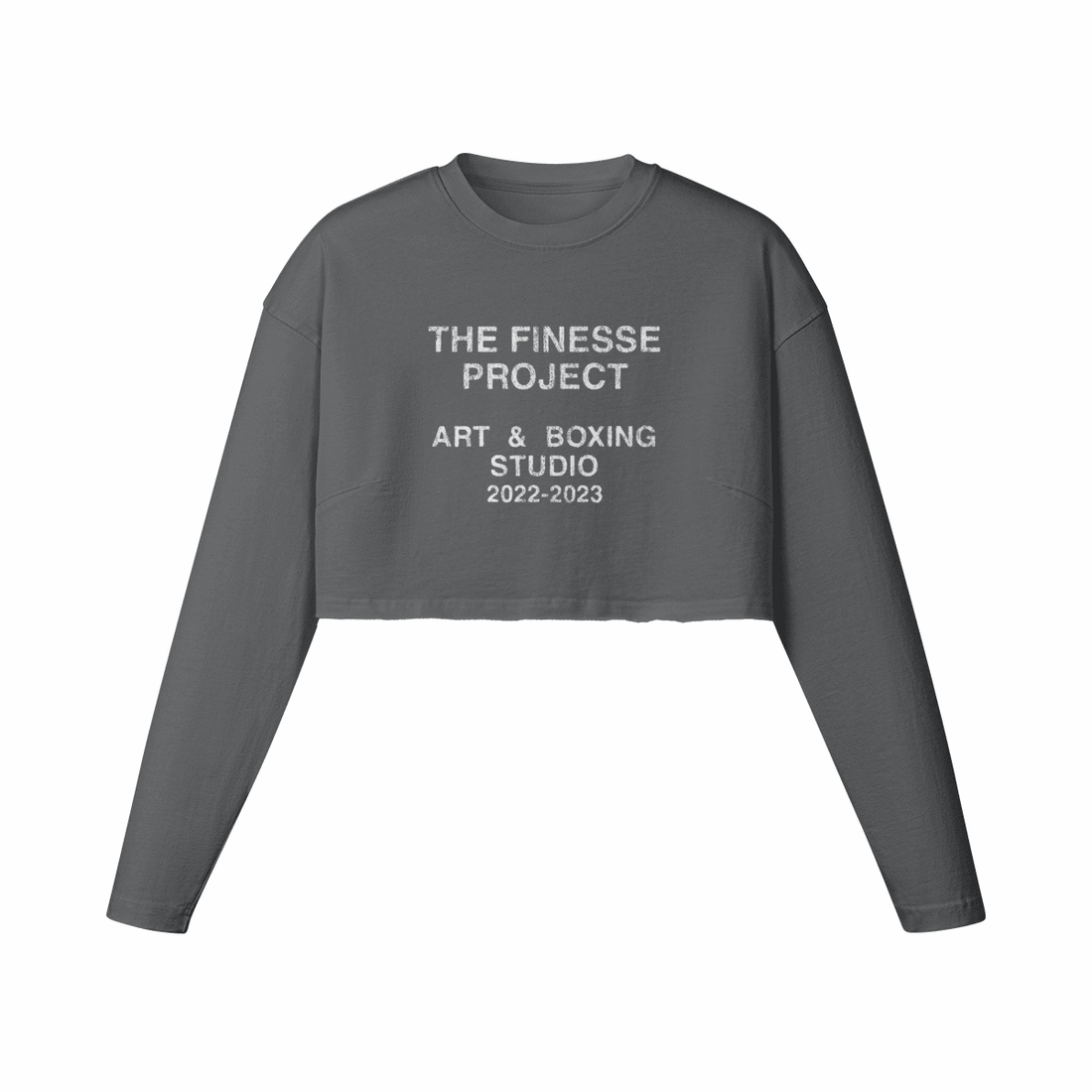 Women's Raw Hem Long Sleeve Crop Top - BOXINGFINESSE