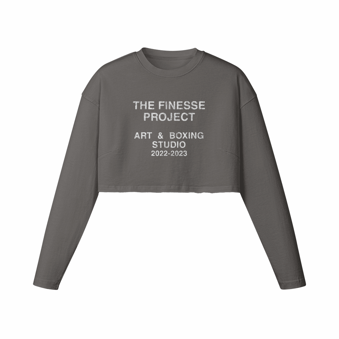 Women's Raw Hem Long Sleeve Crop Top - BOXINGFINESSE