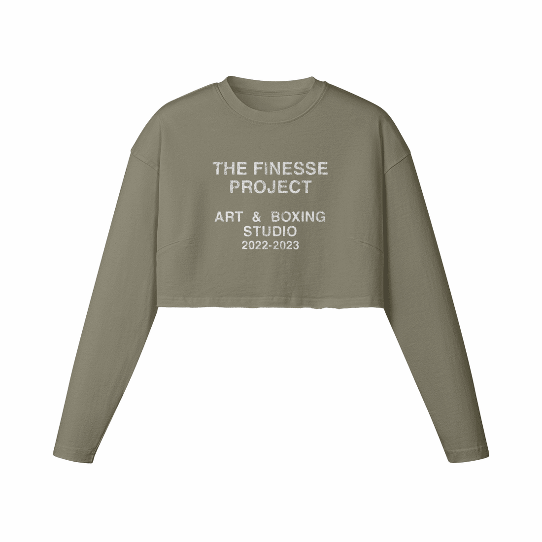 Women's Raw Hem Long Sleeve Crop Top - BOXINGFINESSE
